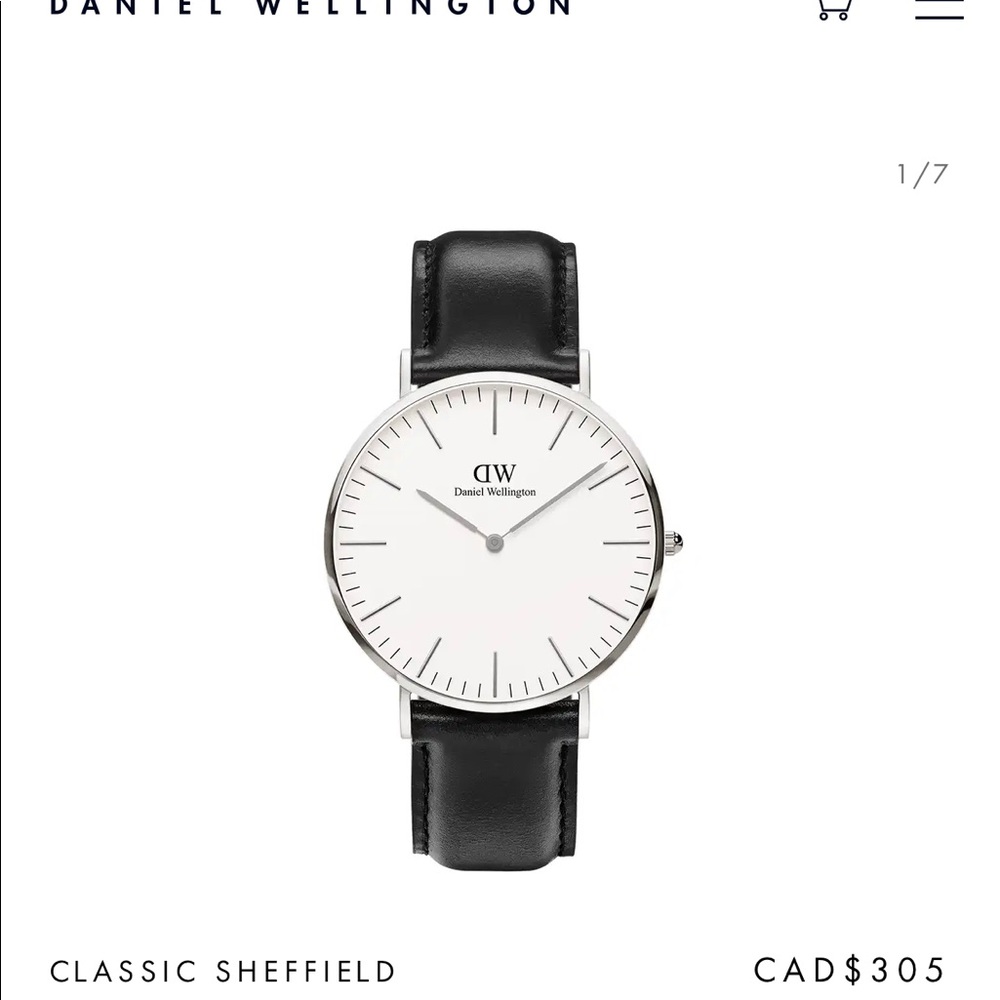 Daniel Wellington. Black leather. Box included!